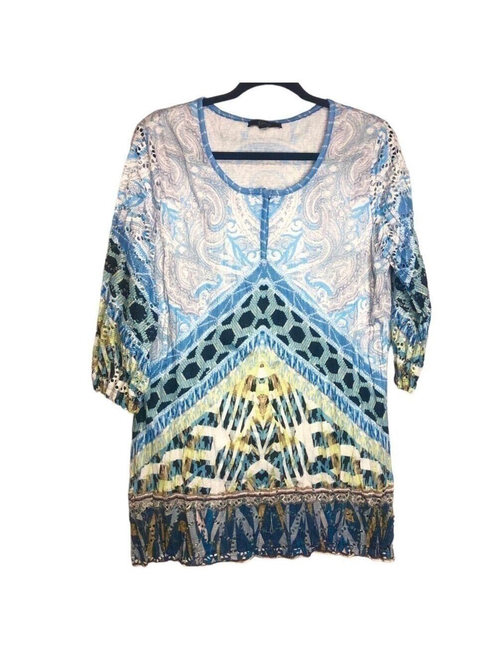 Cativa Multi Colour Lightweight Tunic Top, size M